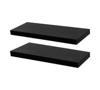 Harbour Housewares Modern Floating Wall Shelves - 60Cm - Black - Pack Of 2