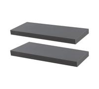 Harbour Housewares Modern Floating Wall Shelves - 60Cm - Grey - Pack Of 2