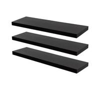 Harbour Housewares Modern Floating Wall Shelves - 80Cm - Black - Pack Of 3