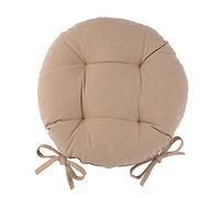 Harbour Housewares Natural Seat Pad for Dining Chair - 40 x 40cm - Round Garden Seat Cushions with Ties Soft Padded Pillow Indoor Kitchen Cushion Outdoor Patio Garden Chair Pads