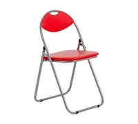 Harbour Housewares Padded Folding Chair - Red/silver