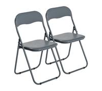 Harbour Housewares Padded Folding Chairs - Grey - Pack Of 2