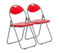 Harbour Housewares Padded Folding Chairs Pack of 2 in Red Harbour Housewares Red