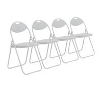 Harbour Housewares Padded Folding Chairs Pack of 4 in White Harbour Housewares White