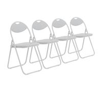 Harbour Housewares Padded Folding Chairs Pack of 4 in White Harbour Housewares White