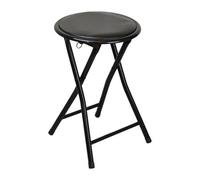 Harbour Housewares Padded Folding Stool - Black