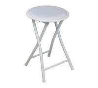 Harbour Housewares Padded Folding Stool in White Harbour Housewares White