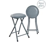 Harbour Housewares Padded Folding Stools Pack of 6 in Grey Harbour Housewares Grey