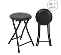 Harbour Housewares Padded Folding Stools Pack of 8 in Black Harbour Housewares Black