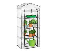 Harbour Housewares Plastic 4 Tier Mini Greenhouse - 3Ft X 6Ft - White