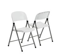 Harbour Housewares Plastic Folding Chairs - Pack of 6 - White - Heavy Duty Foldable Indoor Outdoor Trestle Folding Seats for Office, Garden Event Party, Art & Crafts, Camping Picnics