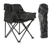 Harbour Housewares Premium Folding Camping Chair With Pockets & Carry Bag - Black