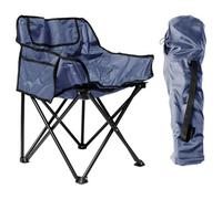 Harbour Housewares Premium Folding Camping Chair With Pockets & Carry Bag - Navy