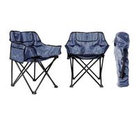 Harbour Housewares Premium Folding Camping Chairs With Pockets & Carry Bag - Navy - Pack Of 2