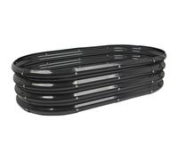 Harbour Housewares Raised Garden Bed - Anthracite - 120 x 60cm - Rounded - Bottomless Metal Raised Bed Galvanised Steel Planter Box for Growing Outdoor Plants, Vegetables, Flowers and Herbs