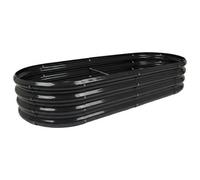 Harbour Housewares Raised Garden Bed - Anthracite - 180 x 90cm - Rounded - Bottomless Metal Raised Bed Galvanised Steel Planter Box for Growing Outdoor Plants, Vegetables, Flowers and Herbs