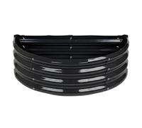 Harbour Housewares Raised Garden Bed - Anthracite - 95 x 45cm - Semi-Circle - Bottomless Galvanised Steel Metal Planter Box for Growing Outdoor Plants, Vegetables, Flowers and Herbs