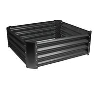 Harbour Housewares Raised Garden Bed - Anthracite Square Bottomless Metal Raised Bed Galvanised Steel Planter Box 90 X 90Cm