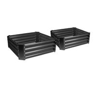 Harbour Housewares Raised Garden Bed - Black - 90 x 90cm - Pack of 2