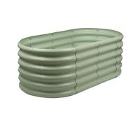 Harbour Housewares Raised Garden Bed - Green - 120 x 60 x 45cm - Rounded - Bottomless Metal Raised Bed Galvanised Steel Planter Box for Growing Outdoor Plants, Vegetables, Flowers and Herbs