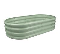 Harbour Housewares Raised Garden Bed - Green - 120 x 60cm - Rounded - Bottomless Metal Raised Bed Galvanised Steel Planter Box for Growing Outdoor Plants, Vegetables, Flowers and Herbs