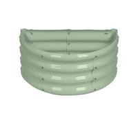 Harbour Housewares Raised Garden Bed - Green - 60 x 30cm - Semi-Circle - Bottomless Galvanised Steel Metal Planter Box for Growing Outdoor Plants, Vegetables, Flowers and Herbs