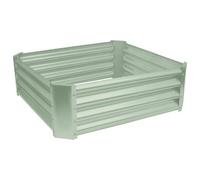 Harbour Housewares Raised Garden Bed - Green Square Bottomless Metal Raised Bed Galvanised Steel Planter Box 90 X 90Cm