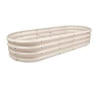 Harbour Housewares Rounded Galvanised Steel Raised Garden Bed - 180cm x 90cm - Ivory, Cream