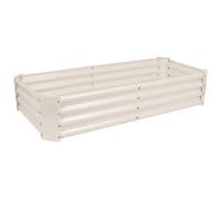 Harbour Housewares Raised Garden Bed - Ivory - 180 x 90cm - Rectangle - Bottomless Metal Raised Bed Galvanised Steel Planter Box for Growing Outdoor Plants, Vegetables, Flowers and Herbs