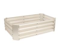 Harbour Housewares Raised Garden Bed - Ivory - 120 x 60cm - Rectangle - Bottomless Metal Raised Bed Galvanised Steel Planter Box for Growing Outdoor Plants, Vegetables, Flowers and Herbs