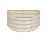 Harbour Housewares Raised Garden Bed - Ivory Semi-Circle Bottomless Galvanised Steel Metal Planter Box 60 X 30Cm