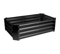 Harbour Housewares Raised Garden Bed - Rectangular Bottomless Galvanised Steel Planter 120 x 60cm in Black | Size: 120 x 60 cm Harbour Housewares Black 120 x 60 cm