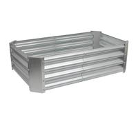 Harbour Housewares Raised Garden Bed - Rectangular Bottomless Galvanised Steel Planter 120 x 60cm in Silver | Size: 120 x 60 cm Harbour Housewares Silver 120 x 60 cm