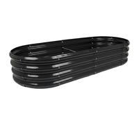 Harbour Housewares Raised Garden Bed - Rounded Bottomless Galvanised Steel Planter 180 x 90cm in Black | Size: 180 x 90 cm Harbour Housewares Black 180 x 90 cm