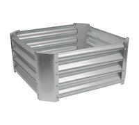 Harbour Housewares Raised Garden Bed - Silver - 60 x 60cm - Pack of 1 | Square Bottomless Galvanised Steel Planter Box for Growing Outdoor Plants, Vegetables, Flowers and Herbs