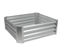 Harbour Housewares Raised Garden Bed - Silver - 90 x 90cm - Square - Bottomless Metal Raised Bed Galvanised Steel Planter Box for Growing Outdoor Plants, Vegetables, Flowers and Herbs