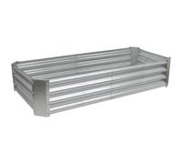 Harbour Housewares Raised Garden Bed - Silver Rectangular Bottomless Metal Raised Galvanised Steel Planter Box 180 X 90Cm