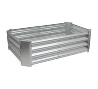 Harbour Housewares Raised Garden Bed - Silver Rectangular Bottomless Metal Raised Galvanised Steel Planter Box 120 X 60Cm