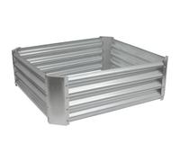 Harbour Housewares Raised Garden Bed - Silver - 90 x 90cm - Square - Bottomless Metal Raised Bed Galvanised Steel Planter Box for Growing Outdoor Plants, Vegetables, Flowers and Herbs