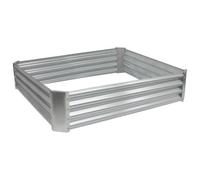 Harbour Housewares Raised Garden Bed - Silver - 120 x 120cm - Square - Bottomless Metal Raised Bed Galvanised Steel Planter Box for Growing Outdoor Plants, Vegetables, Flowers and Herbs