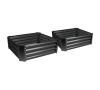 Harbour Housewares Raised Garden Bed - Black - 90 x 90cm - Pack of 2