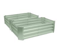Harbour Housewares Raised Garden Bed - Green - 120 x 60cm - Rectangle - Pack of 2 - Bottomless Galvanised Steel Planter Box for Growing Outdoor Plants, Vegetables, Flowers and Herbs