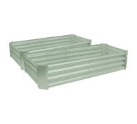 Harbour Housewares Raised Garden Bed - Green - 180 x 90cm - Rectangle - Pack of 2 - Bottomless Galvanised Steel Planter Box for Growing Outdoor Plants, Vegetables, Flowers and Herbs