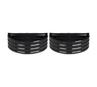 Harbour Housewares Raised Garden Beds - 2x Semi-Circle Bottomless Galvanised Steel Planter 90 x 45cm in Black | Size: 90 x 45 cm Harbour Housewares Black 90 x 45 cm