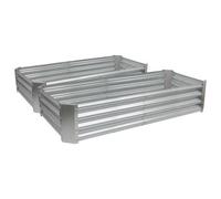 Harbour Housewares Raised Garden Bed - Silver - 180 x 90cm - Rectangle - Pack of 2 - Bottomless Galvanised Steel Planter Box for Growing Outdoor Plants, Vegetables, Flowers and Herbs
