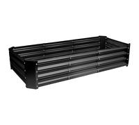 Harbour Housewares Rectangle Galvanised Steel Raised Garden Bed - 180cm x 90cm - 1pc in Black | Size: 180 cm x 90 cm Harbour Housewares Black 180 cm x 90 cm