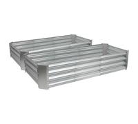 Harbour Housewares Rectangle Galvanised Steel Raised Garden Bed - 180cm x 90cm - 2pc in Silver | Size: 180 cm x 90 cm Harbour Housewares Silver 180 cm x 90 cm