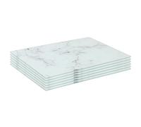 Harbour Housewares Rectangle Glass Placemats - 30cm x 20cm - Marble - 6x