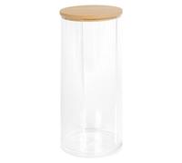 Harbour Housewares Reusable Plastic Tall Cotton Pad Holder With Bamboo Lid