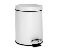 Harbour Housewares Round Bathroom Pedal Bin 3 Litre in White Harbour Housewares White